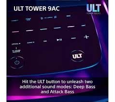 Close-up of the Sony ULT TOWER 9AC control panel